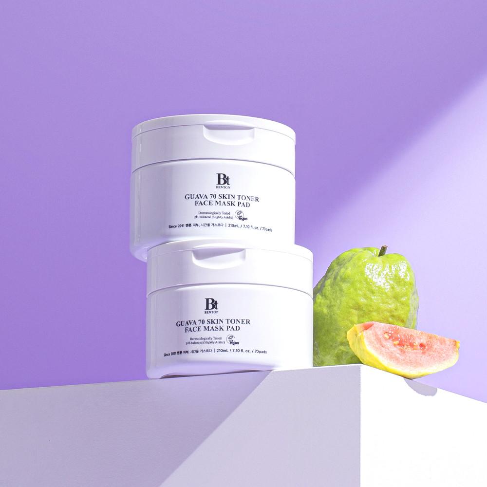 벤튼 구아바 70 스킨 토너 패드 팩 (70매) 수분패드 : 벤튼 공식 브랜드스토어