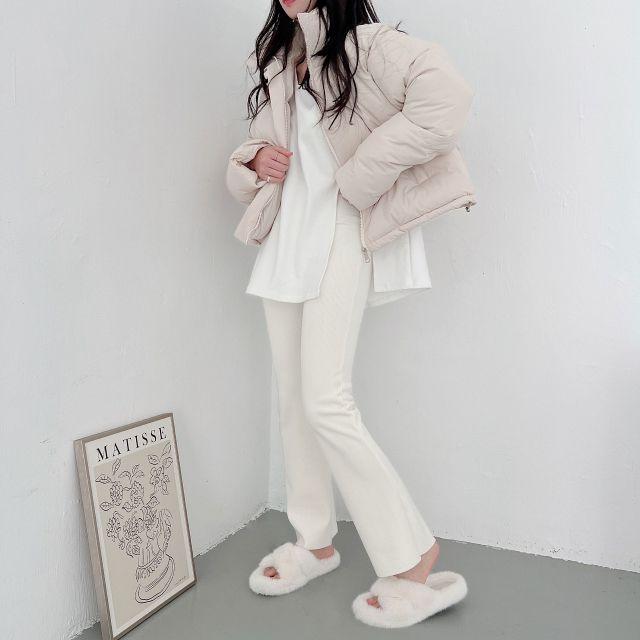 [밍크양면기모/후끈~] 겨울 보온 밍크 양면 기모 골지 밴딩 부츠컷 레깅스_비비드글로우