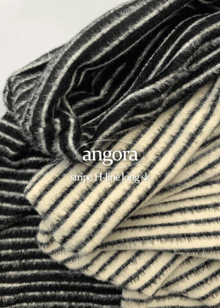 🤍앙고라 롱스커트🤍 angora stripe H-line long sk (2C)