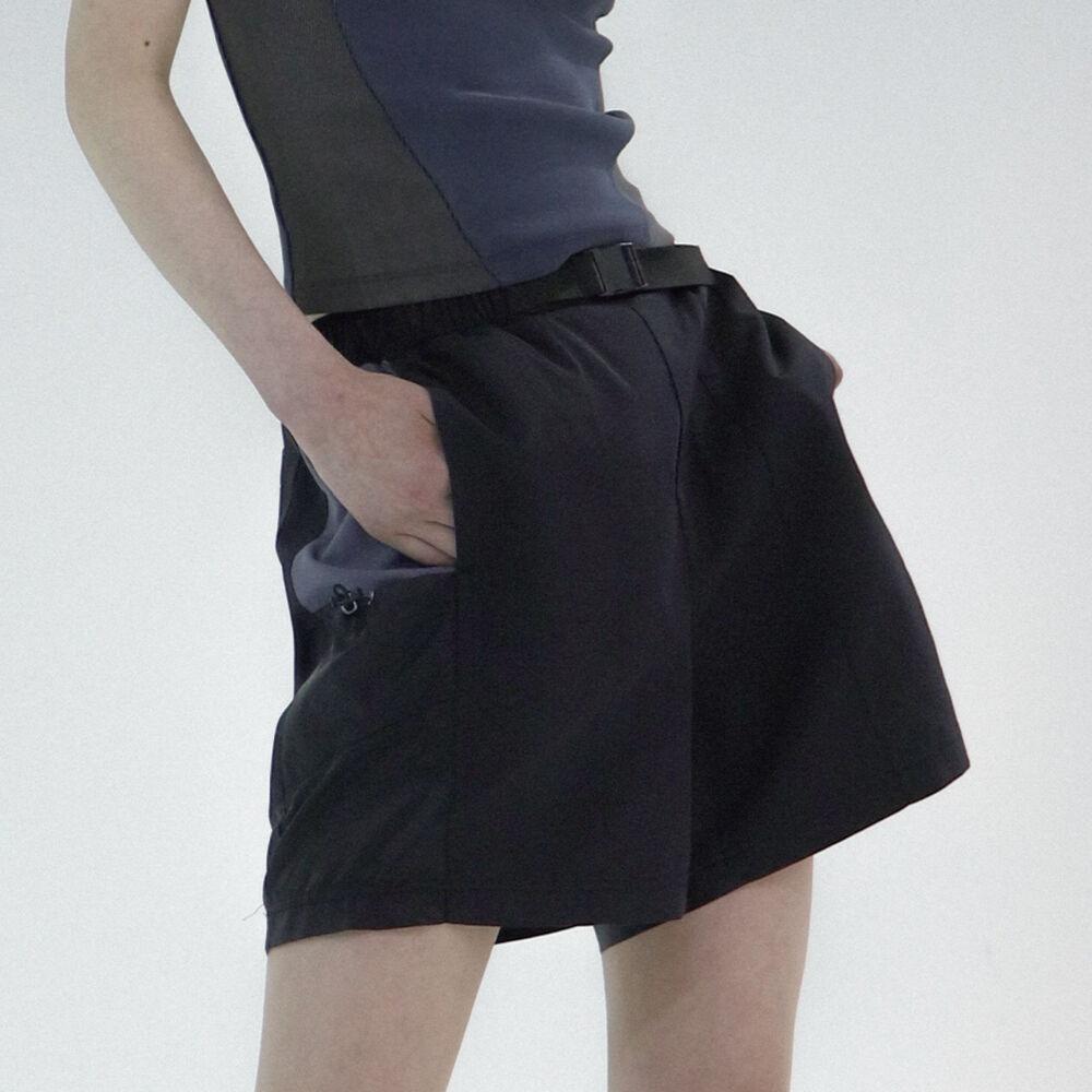 Sporty Buckle Shorts - Black