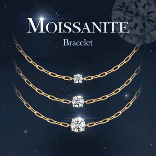 14k 브릴리언트 모이사나이트 다이아몬드 클립체인 팔찌