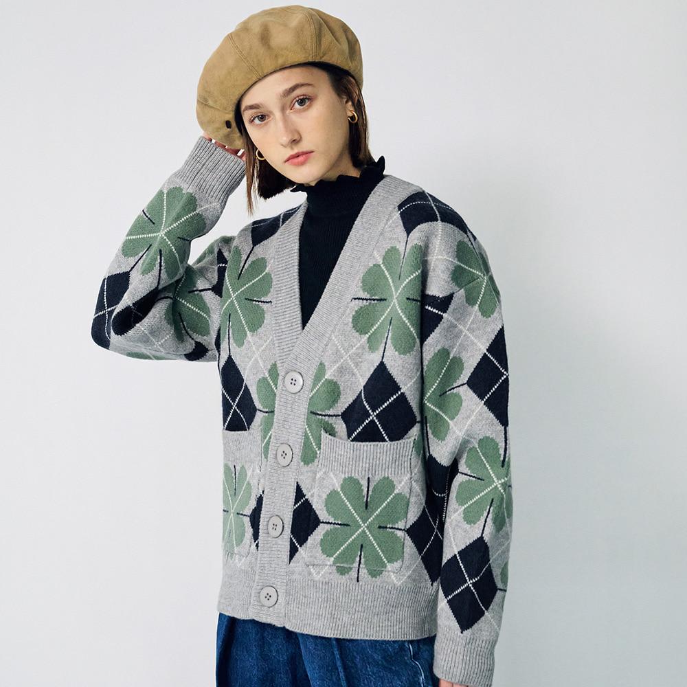 클로버 아가일 가디건 [GREY]