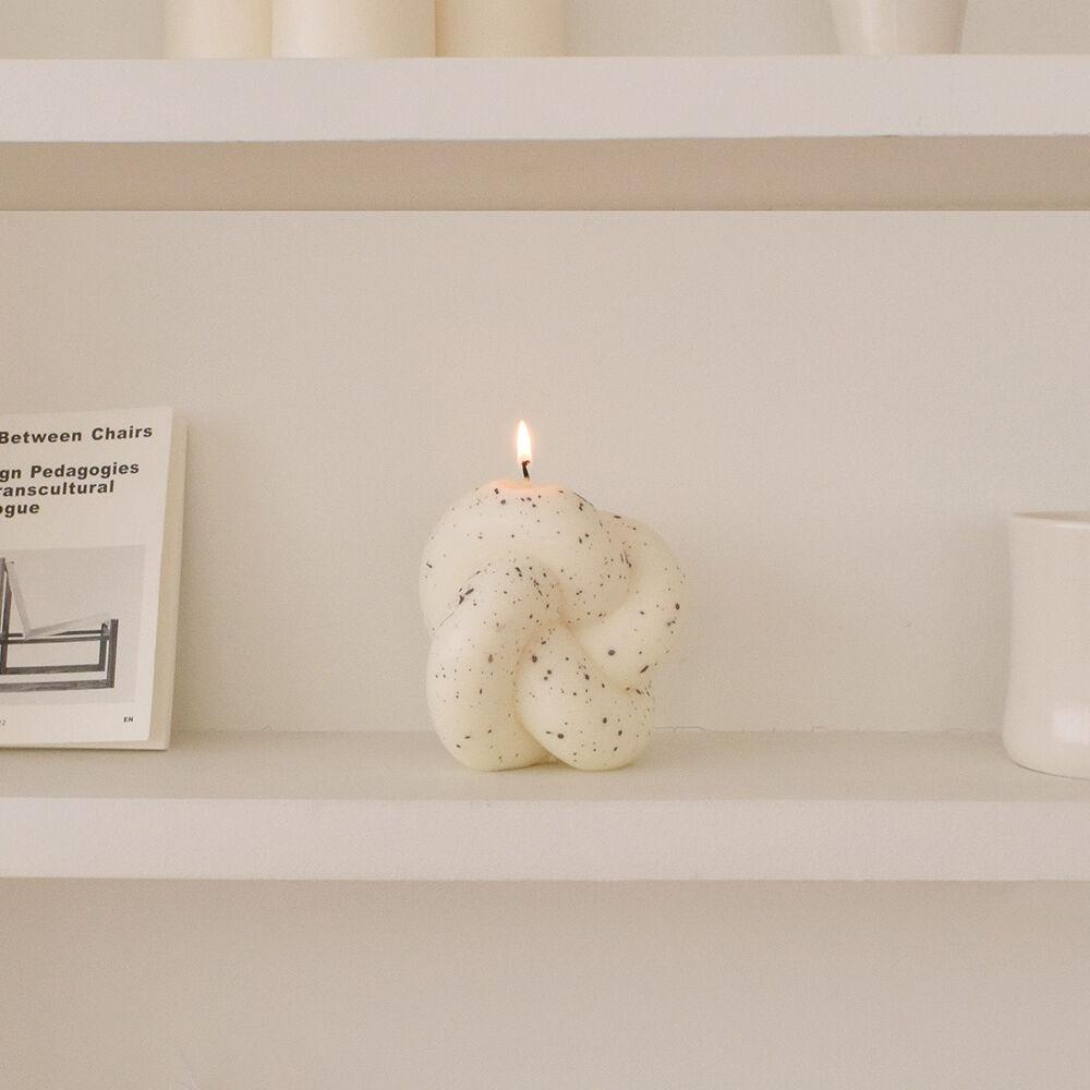 Tube Knot Candle No.2 - dark gray dot