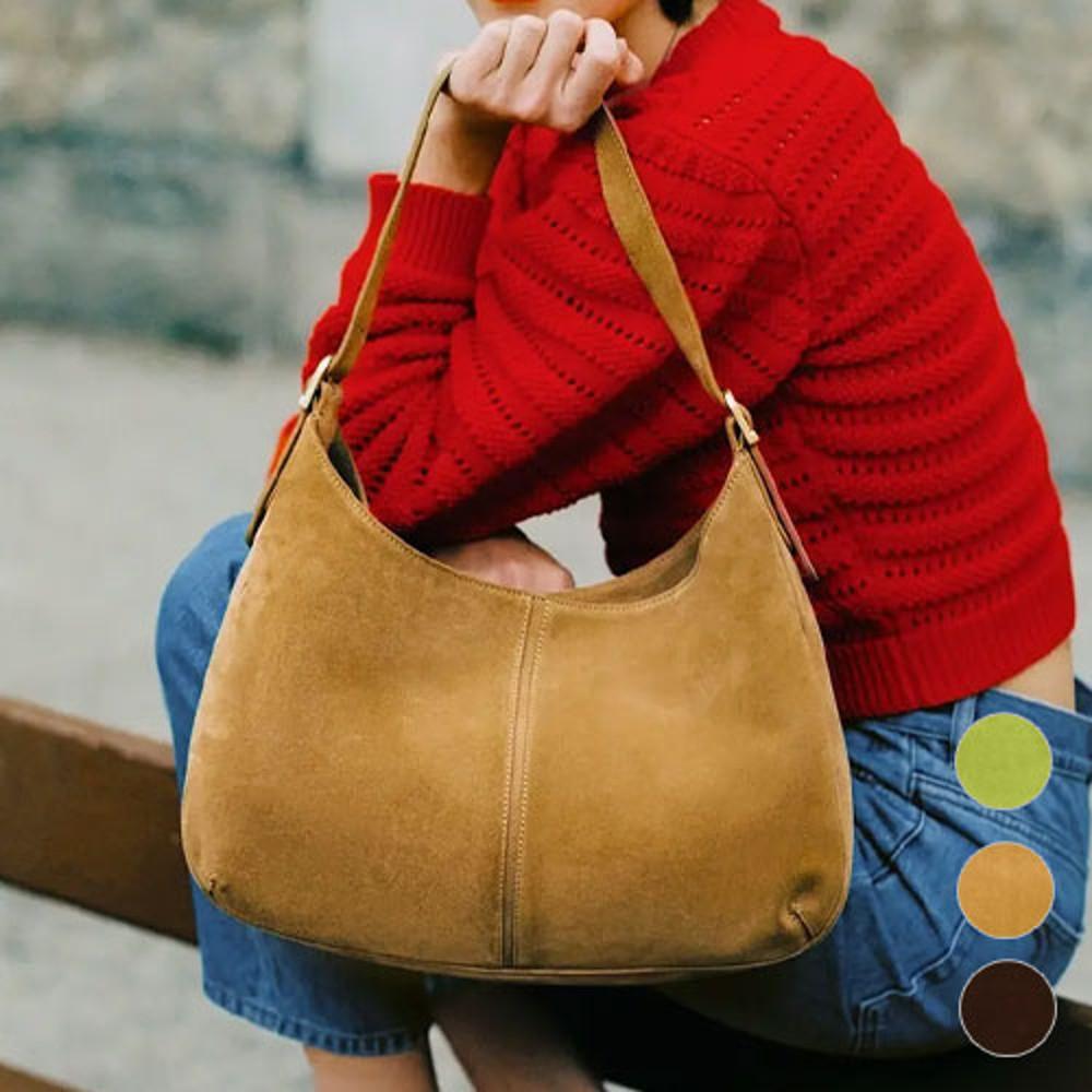 ROUJE 루즈 스웨이드 라지 포맷 숄더 백 BIG