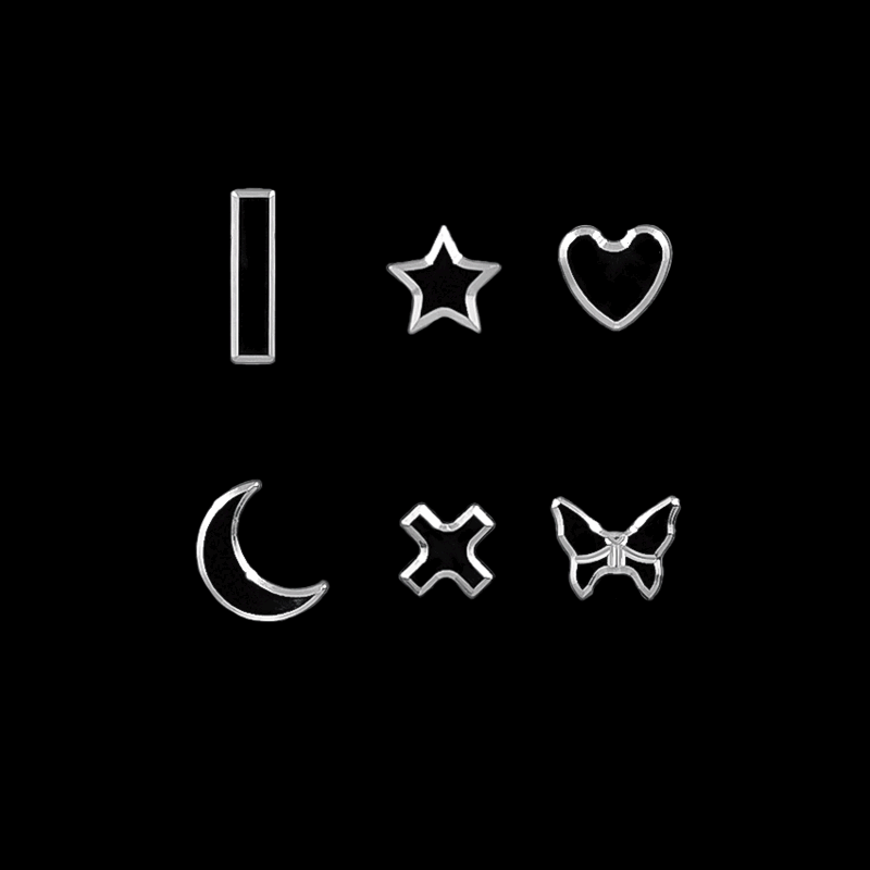 [알루미늄+써지컬]블랙 알루미늄 아이콘 피어싱/귀걸이