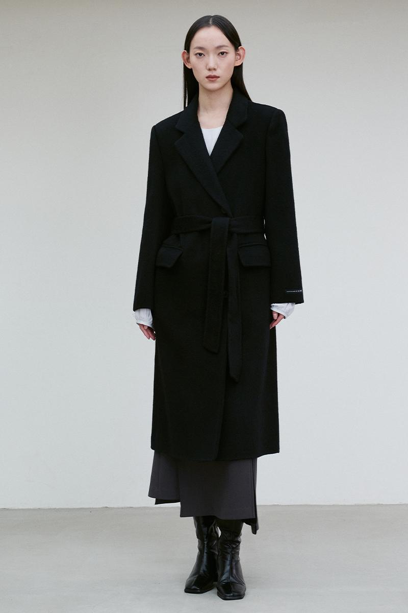 ANGORA WOOL BLEND COAT BLACK