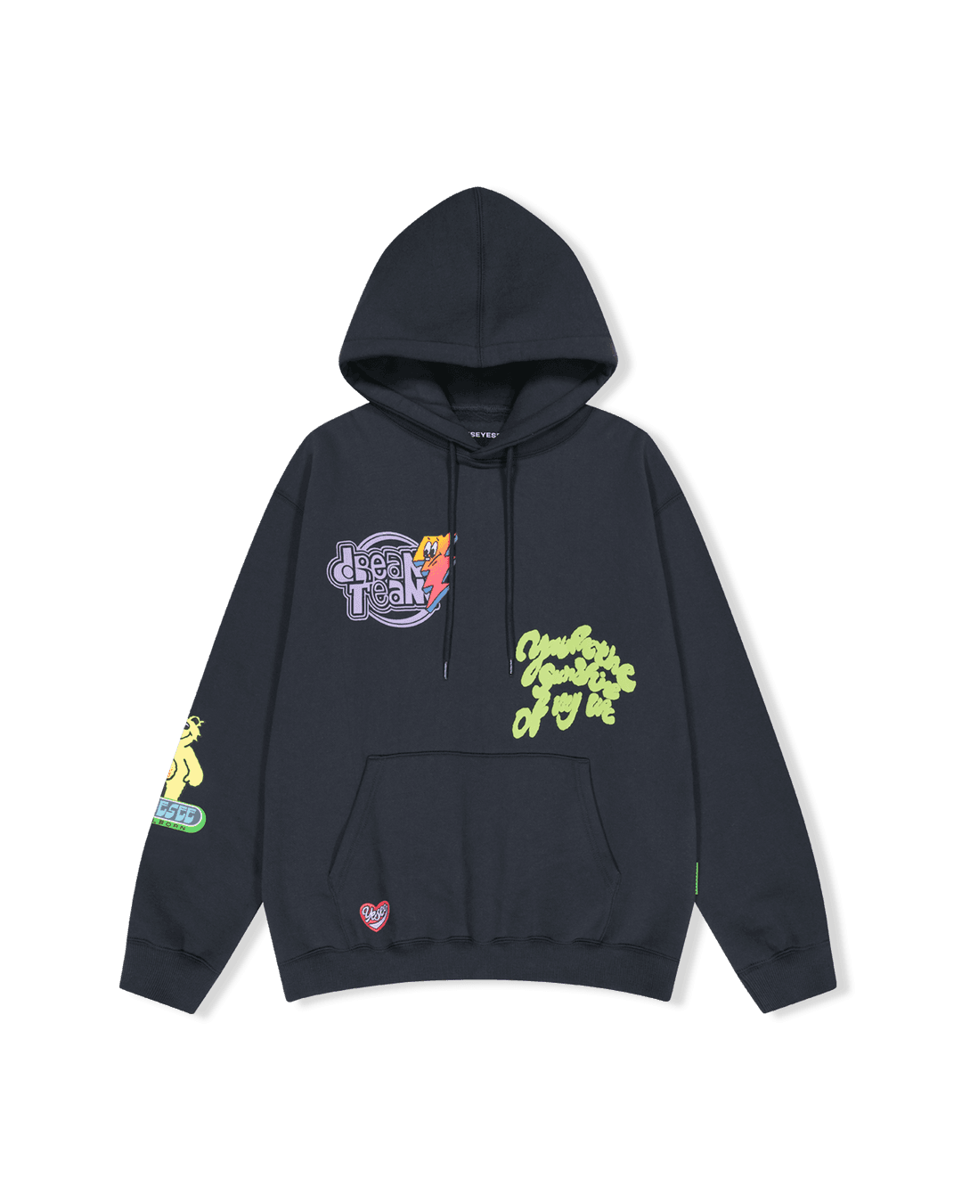Y.E.S Lightning Bear Hoodie Charcoal