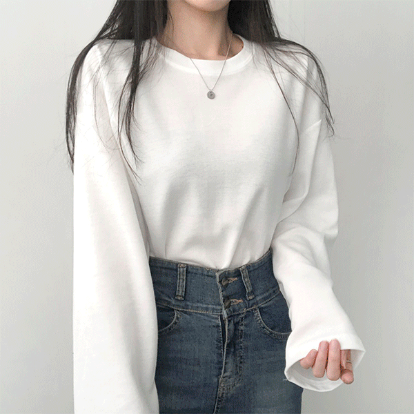 [1+1할인/기본에충실] 루즈핏 깔끔 라운드넥 긴팔 티셔츠
