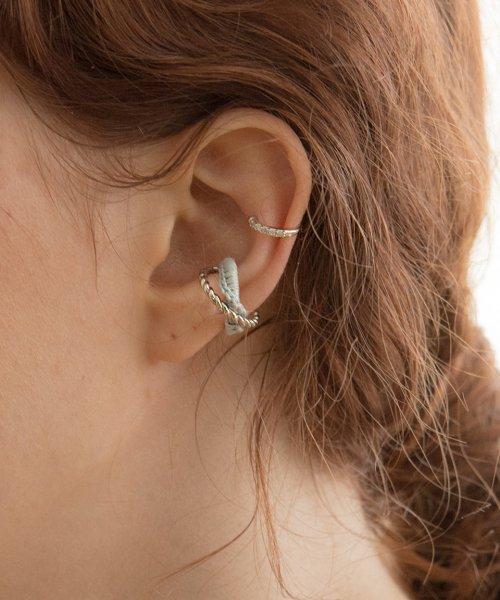 [2set] Knitted cross silver earcuff (4colors)