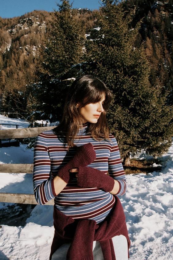 스트라이프 니트 스웨터