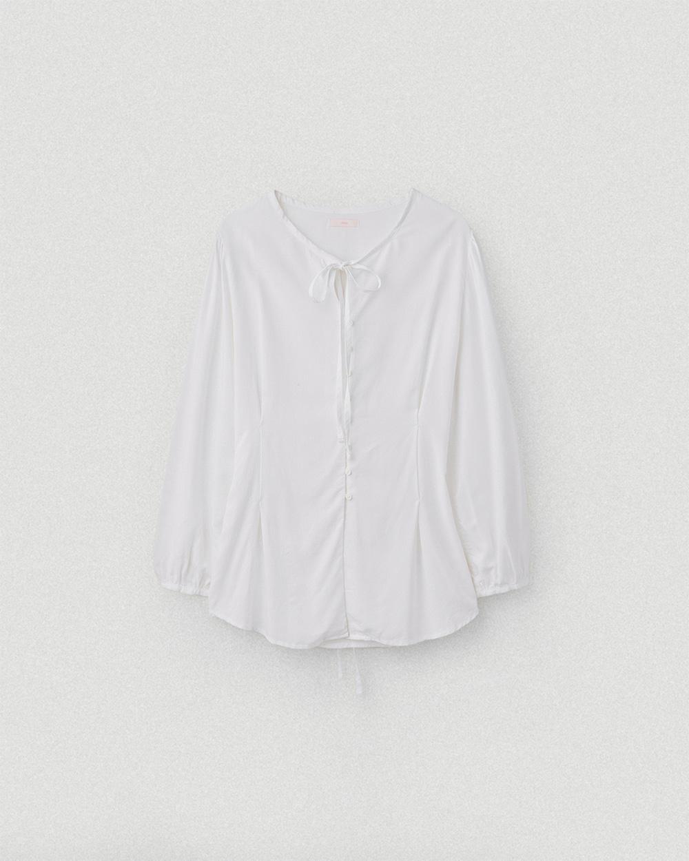 Tie Button Blouse_White