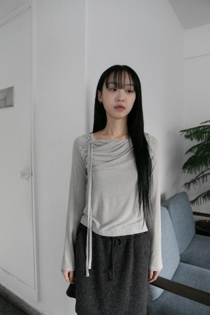 strap drape neck top(3colors)