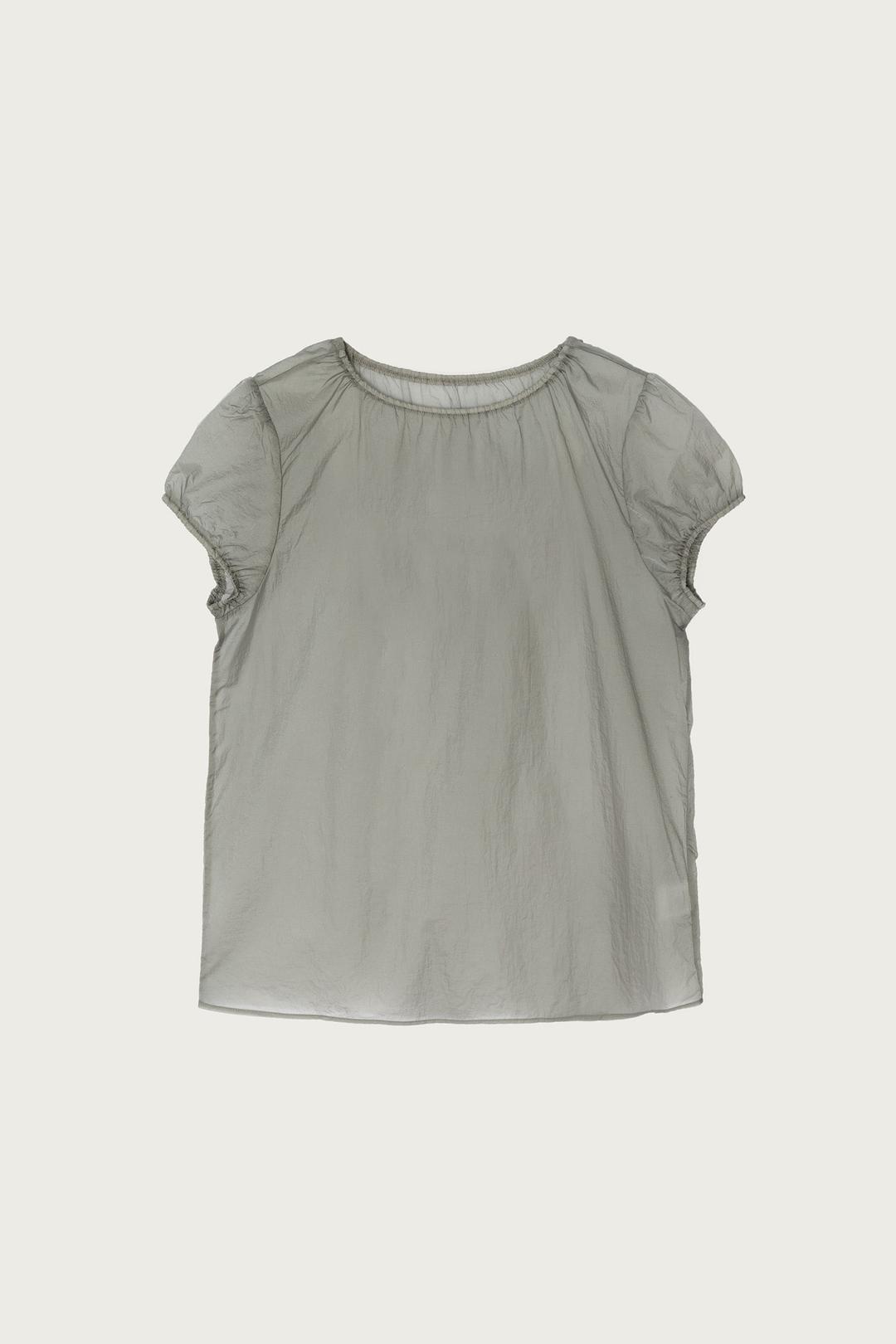 SHEER SHIRRING BLOUSE MOON