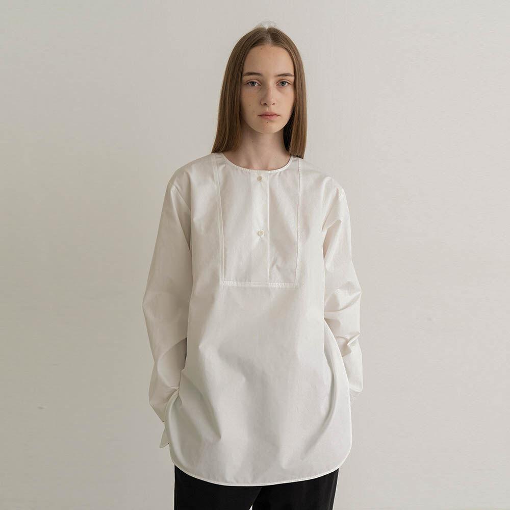 Unbalance Bib Blouse - White