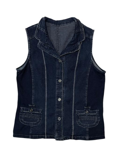 cotton mix denim vest
