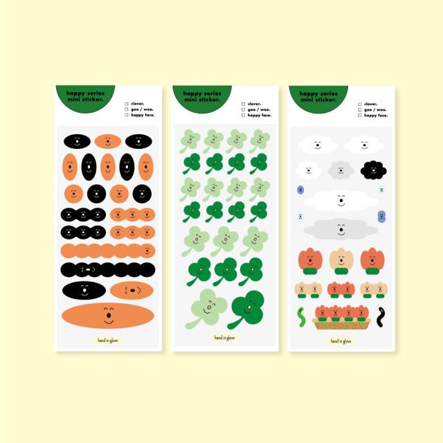 [hand in glove] happy series mini sticker (renewal)
