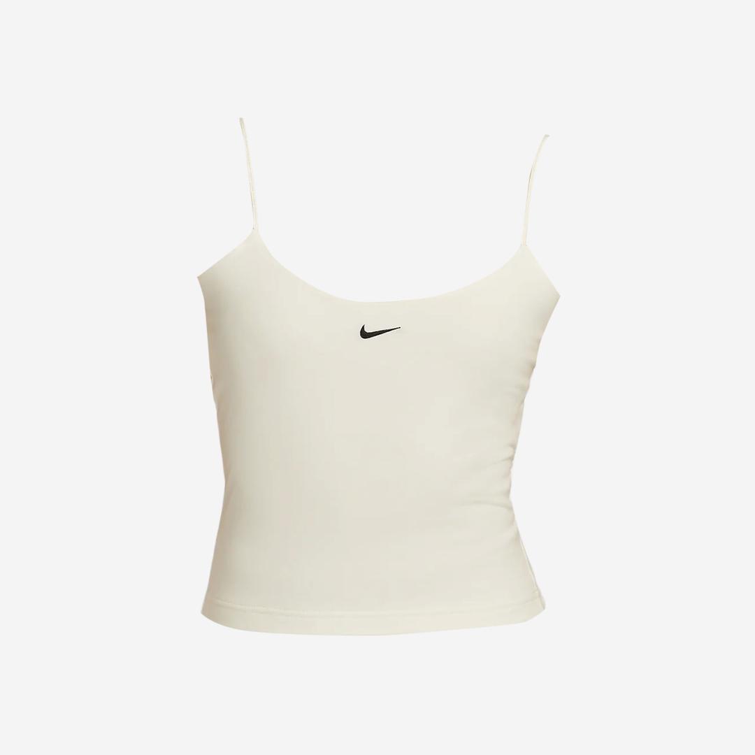 (W) Nike Sportswear Chill Knit Tight Cami Tank Top Sail Black - Asia