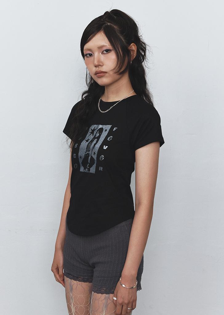 disco girl top black