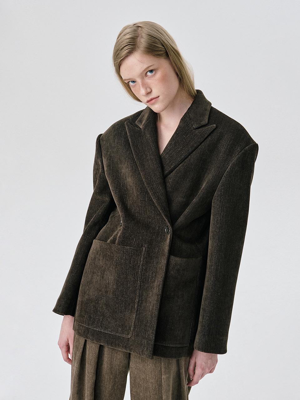 [10/20 순차배송]Back Brushed 2-way Jacket_Dark Brown