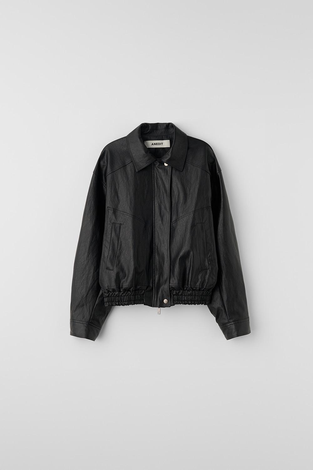 O Faux Leather Blouson Jacket_Black