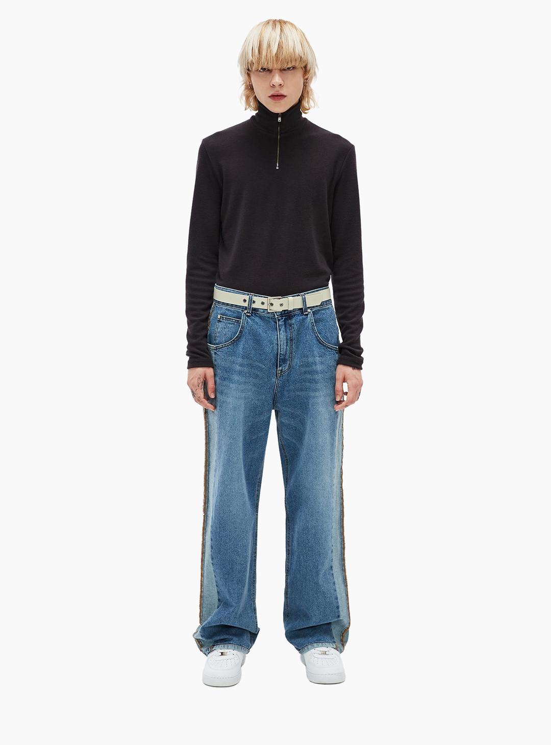 UGLY LONG WIDE DENIM BLUE