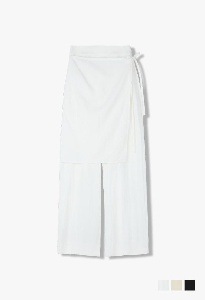 [6/12 출고]데이지 레이어드 랩 스커트 팬츠_WHITE(W25-PT17)