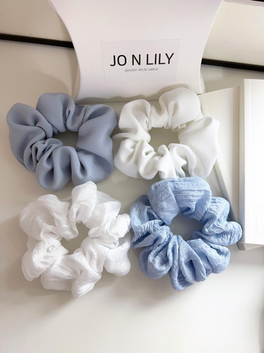 [조앤릴리] 스카이블루 곱창밴드 세트(4개세트/리뷰이벤트 서비스 1개 추가 증정)