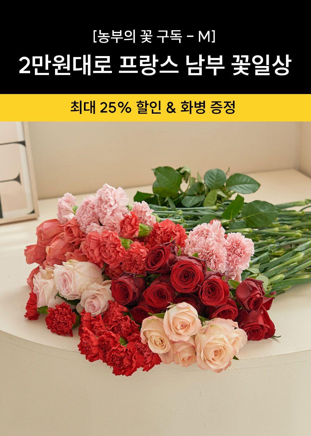 [농부의 꽃] 2만원대로 제철 꽃 파머스 구독(M) - [25% 특별할인]