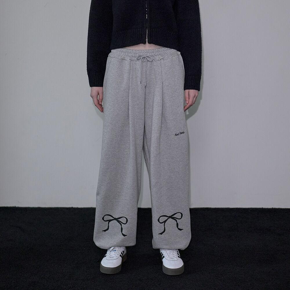 Ribbon Two-way Jogger Pants [Gray]
