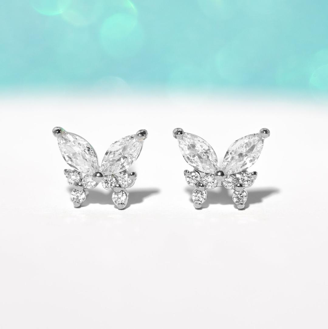 Remember Me Butterfly Studs - Silver