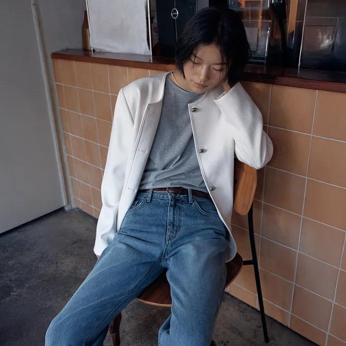 n.c tweed jacket - ecru