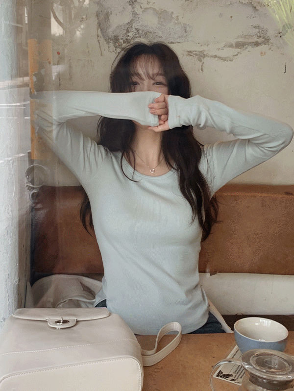 슬로우앤드 [단독][-3kg 슬림티♥/기본이너티] #SLOWMADE. 온드 절개트임 슬림티셔츠 - 6 color