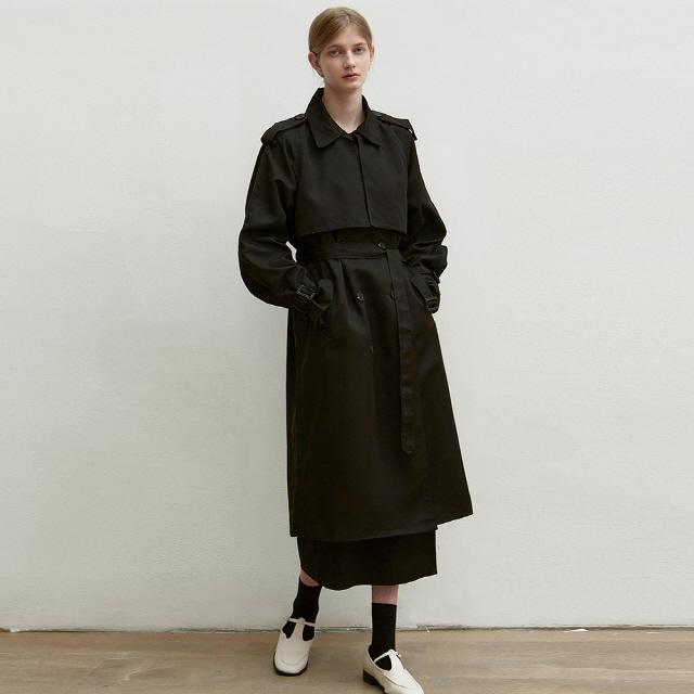 OVERSIZED DOUBLE TRENCH COAT_BLACK