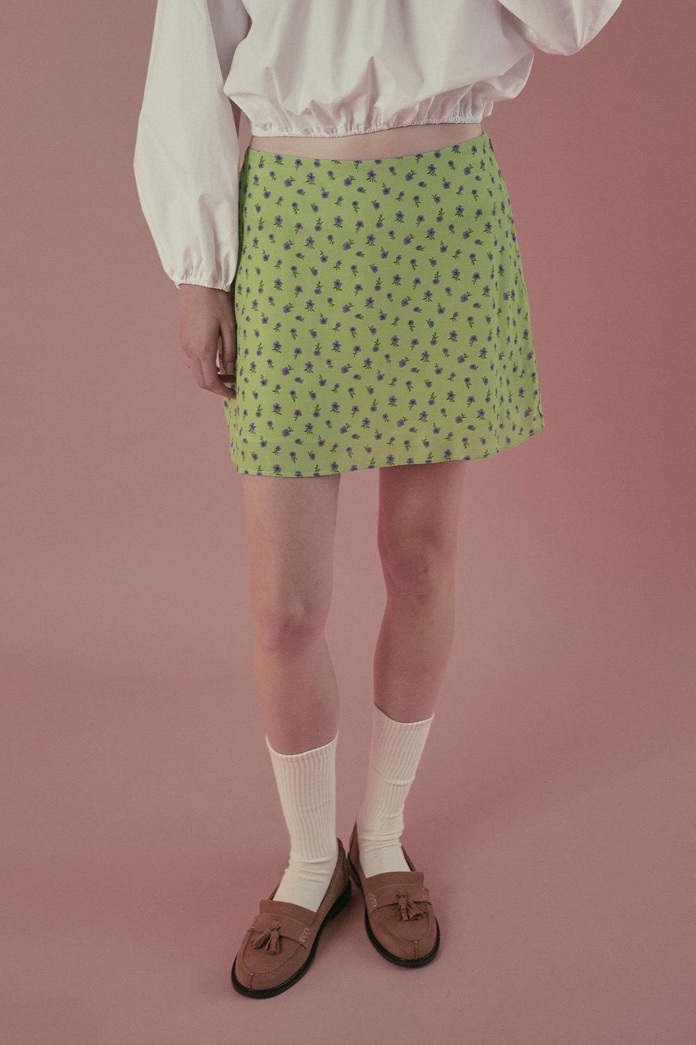 Flower mini skirt_green