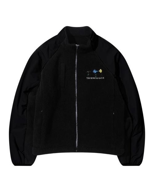 FLEECE RAGLAN FULL ZIP-UP (BLACK)