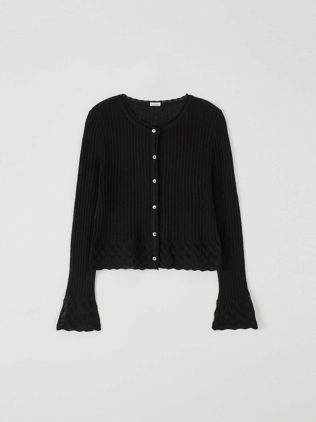 Lulu Crochet Cardigan - Black