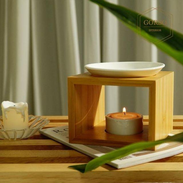 고르소 퓨어 우드 아로마 오일램프 버너 워머 티라이트 조명 아로마테라피 받침대