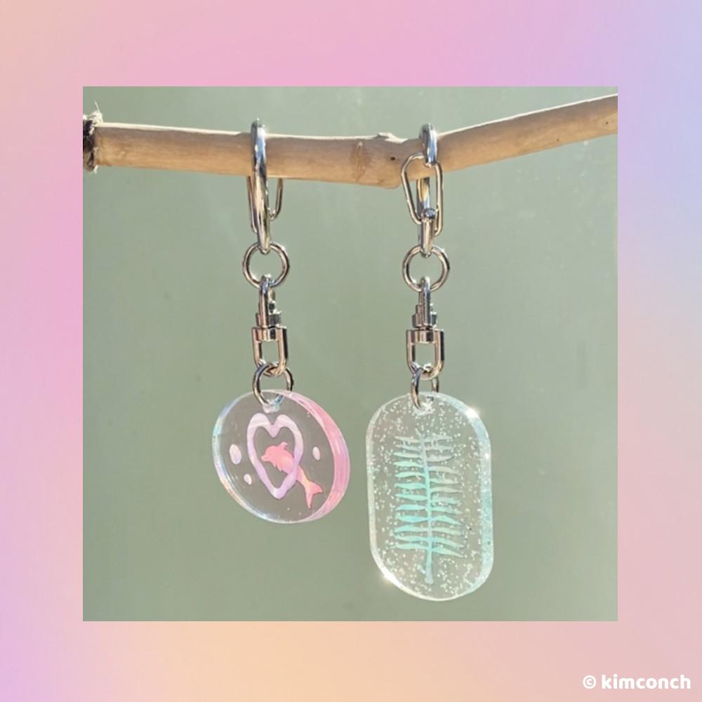 와이키키키아일랜드 반짝거리는 키링