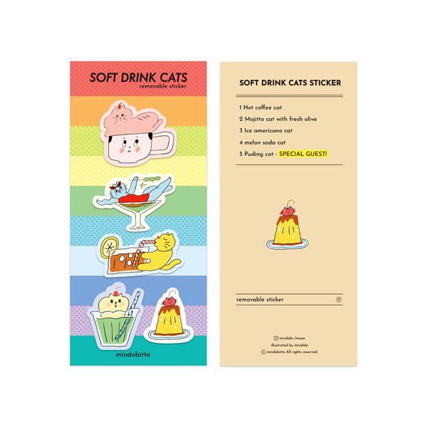 Soft drink cats sticker