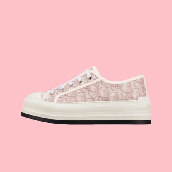 디올 워크앤 스니커즈  오블리크 자수 코튼 누드 KCK211OBE-S21U