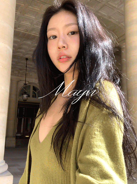 언더비 [어텀비🍂/Mayvi] Pluto 브이넥 나시 가디건 세트 (4 color), 메리노울 45%