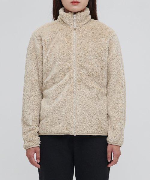 우먼즈 샤기 플리스 집업 재킷 [라이트 베이지]