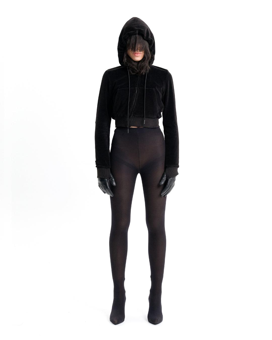 (EMMA)  STRANGE HOODED ZIP - 0 / WASHED BLACK