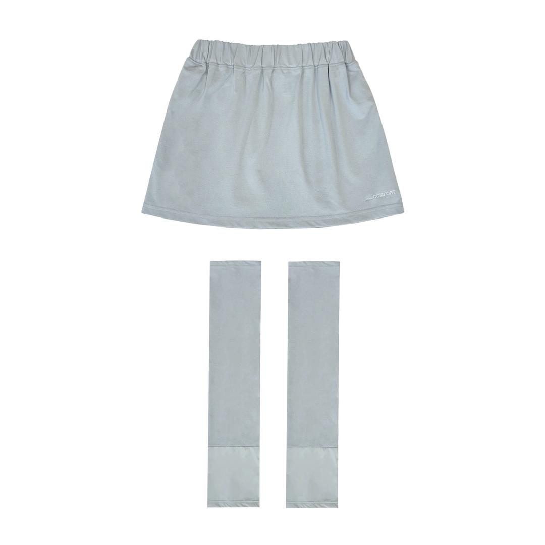 25-002 MINI SKIRT W/ WATERPROOF HEM LEG WARMERS (SKY GREY)