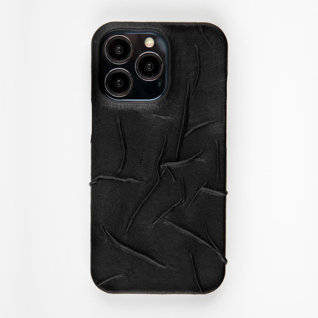 Leather wrinkle case (black)