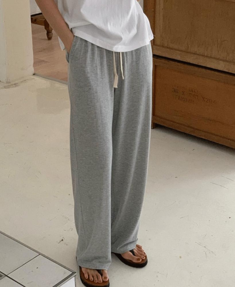 [무배] jinsim 진심 선셋 팬츠 밴딩 일자 골지 바지 (레이지팬츠 썸머버전)