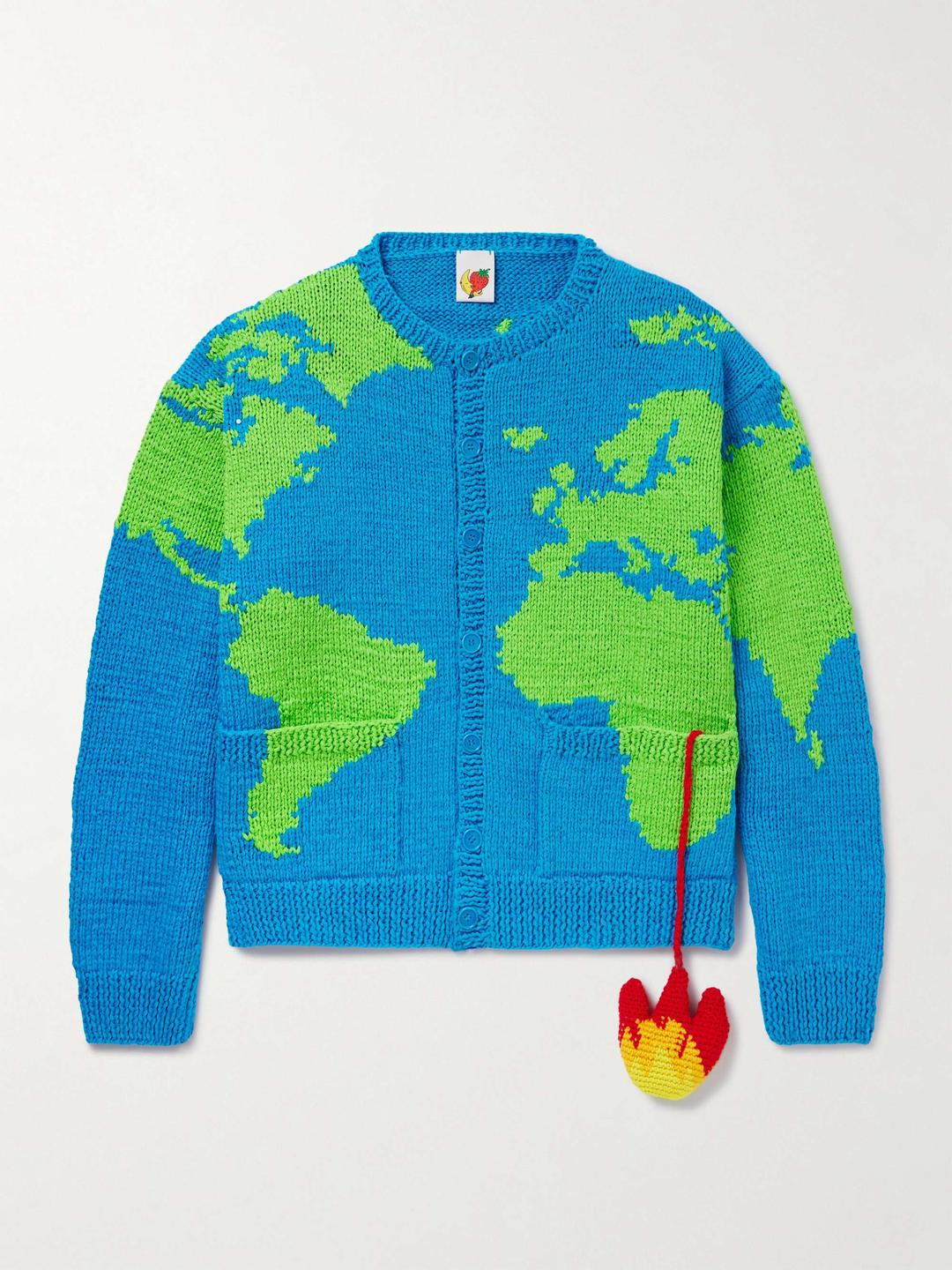 Stuffie Jacquard-Knitted 코튼 가디건