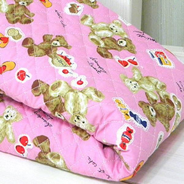 누빔 지 체리 베어 핑크 덮개 매트 커버  천 원단
