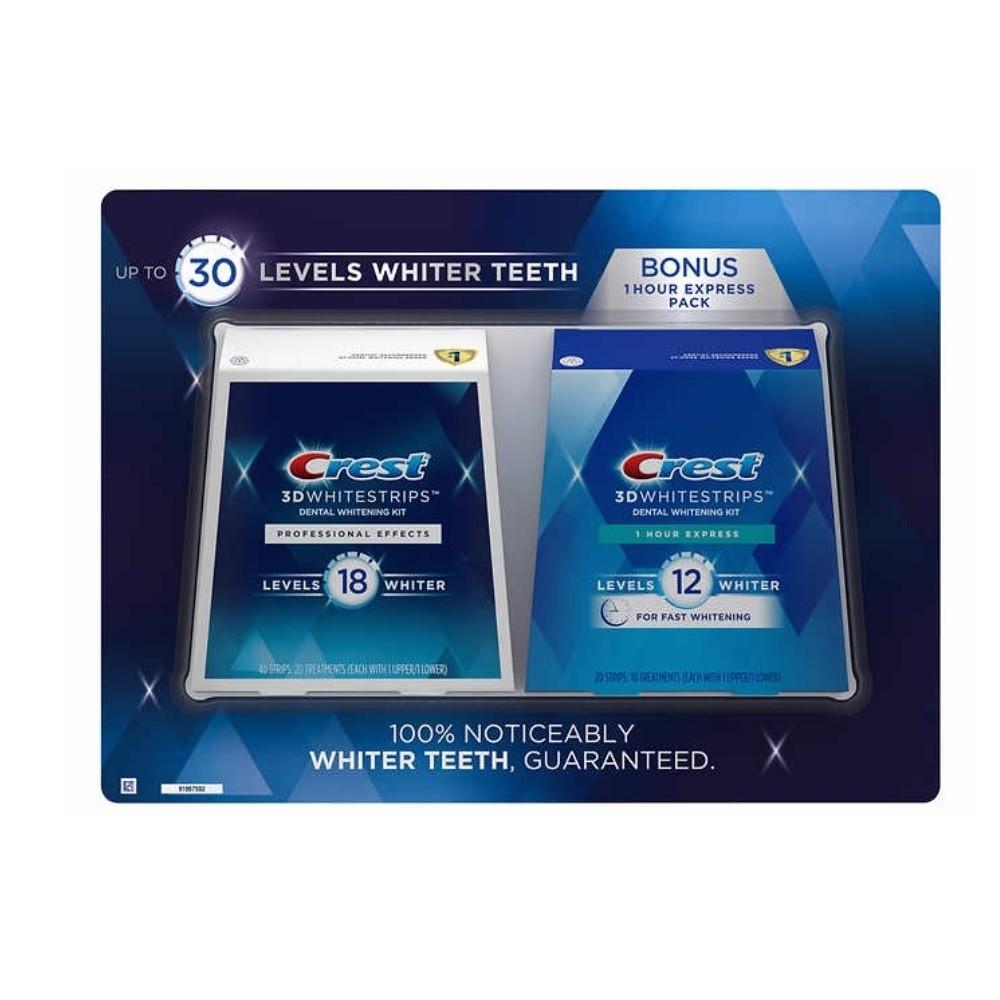 크레스트 3D 화이트닝 치아 미백 스트립 60개 Crest WhiteStrip