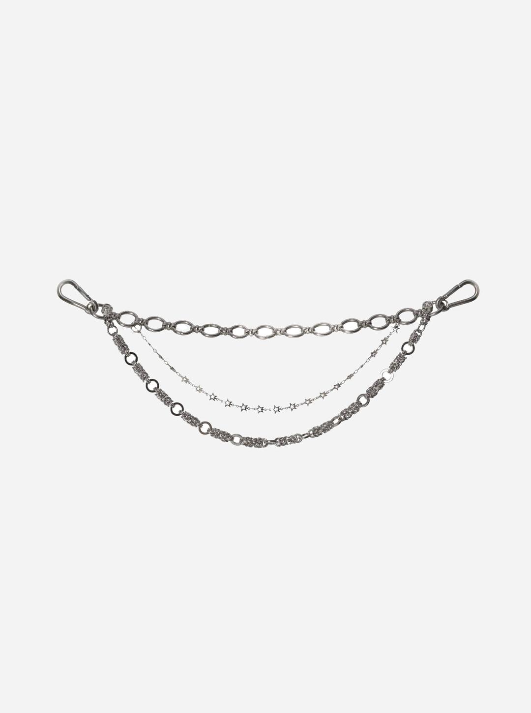 KAREN CHAIN KEYRING SILVER